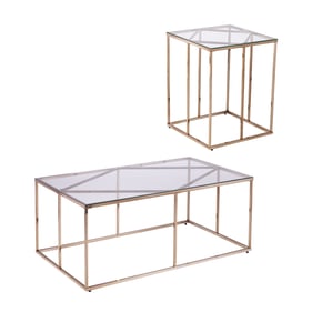 Southern Enterprises Nicholance Champagne 3pc Coffee Table Set