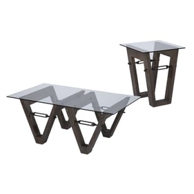 Southern Enterprises Garrinston Brown 3pc Coffee Table Set