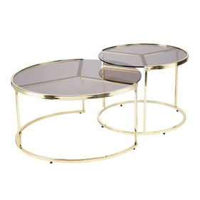 Southern Enterprises Martley Gray 2pc Nesting Cocktail Table Set