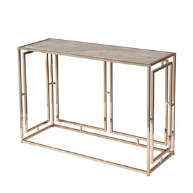 Southern Enterprises Simondley Gold Faux Marble Console Table