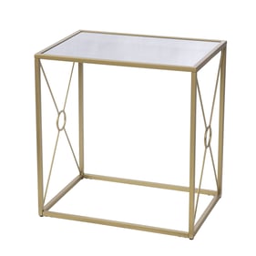 Southern Enterprises Larden Gold Mirror Top End Table