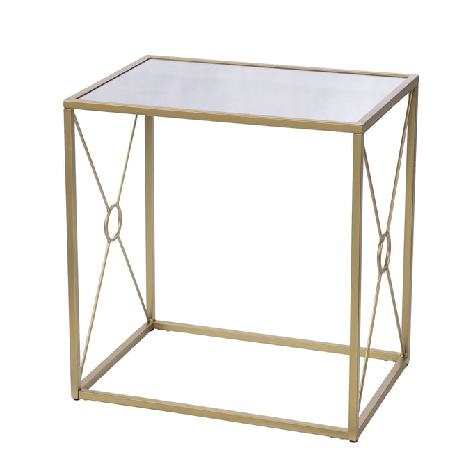 Southern Enterprises Larden Gold Mirror Top End Table SNENT-CK1136802