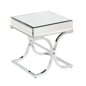 Southern Enterprises Ava Silver Mirrored End Table