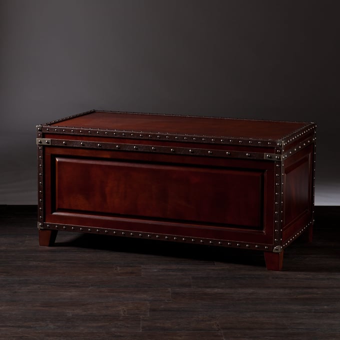 Southern Enterprises Nailhead Coffee Table Trunk - Espresso 