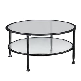 Southern Enterprises Jaymes Black Round Cocktail Table