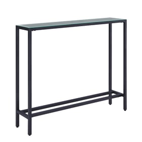 Southern Enterprises Darrin Gray Mirrored Top Narrow Mini Console Table