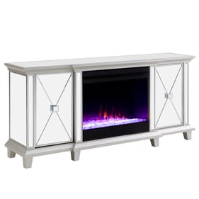 Southern Enterprises Toppington Silver Mirrored Fireplace