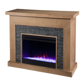 Southern Enterprises Standlon Natural Fireplace with Changing Firebox