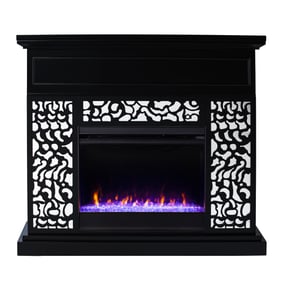 Southern Enterprises Wansford Black Color Changing Fireplace