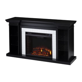 Southern Enterprises Henstinger Black Electric Fireplace with Bookcase