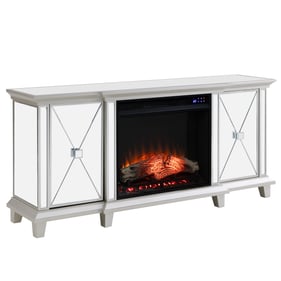 Southern Enterprises Topping ton Silver Mirrored Touch Screen Electric Fire...