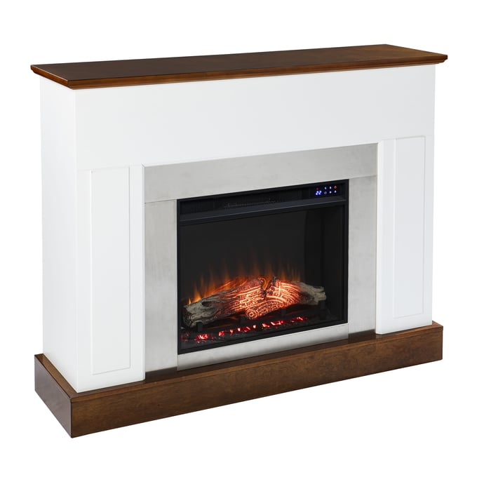 Southern Enterprises Eastrington White Industrial Touch Screen Electric Fireplace SNENT-FR1027159