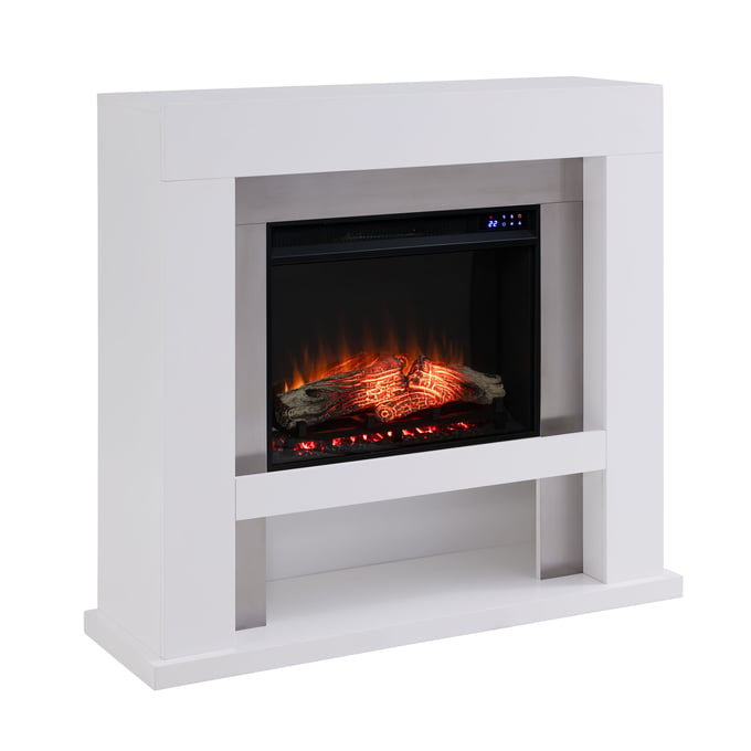 Southern Enterprises Lirrington White Gray Touch Screen Electric Fireplace SNENT-FR1028059