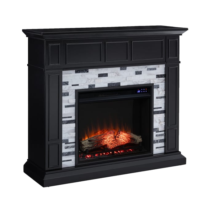 Southern Enterprises Drovling Black Marble Touch Screen Electric Fireplace SNENT-FR1080859