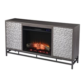 Southern Enterprises Hollesborne Gray Touch Screen Electric Fireplace with ...