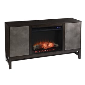 Southern Enterprises Lannington Brown Touch Screen Electric Fireplace with ...