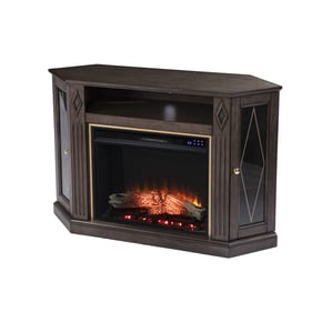 Southern Enterprises Austindale Brown Touch Screen Electric Fireplace with ...