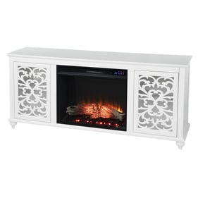 Southern Enterprises Maldina White Touch Screen Electric Fireplace with Med...