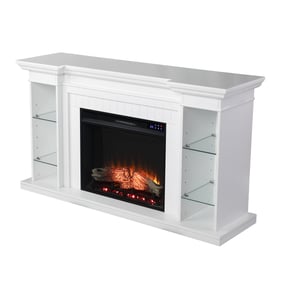 Southern Enterprises Henstinger White Touch Screen Electric Fireplace with ...