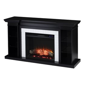 Southern Enterprises Henstinger Black Touch Screen Electric Fireplace with ...