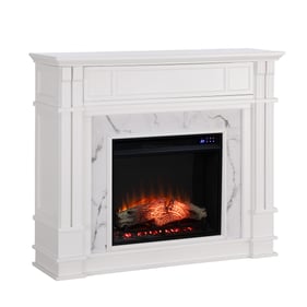 Southern Enterprises Highgate White Touch Screen Electric Media Fireplace