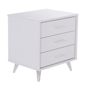 Southern Enterprises Oren White Drawers Bedside Table