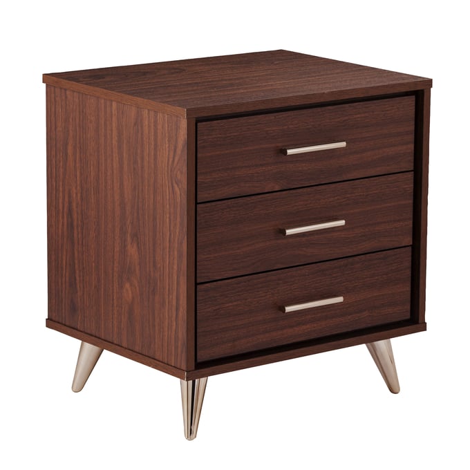 Southern Enterprises Oren Walnut Brown Bedside Table SNENT-HF6843