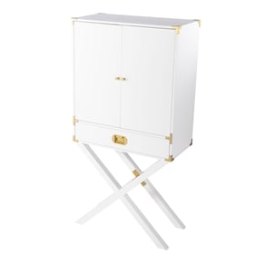 Southern Enterprises Campaign White Bar Cabinet