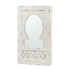 Southern Enterprises Gilmore White Shabby Chic Wall Mount Jewelry Mirror