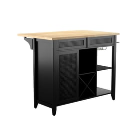 Southern Enterprises Bramlage Black Expandable Freestanding Kitchen Island