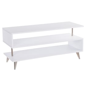 Southern Enterprises Sills White Low Profile TV Stand