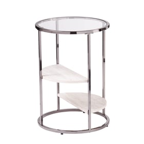 Southern Enterprises Ledermore Black Round Side Table