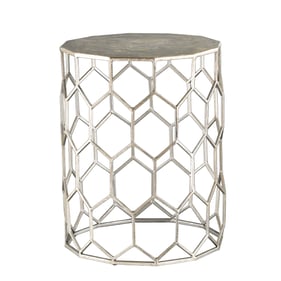 Southern Enterprises Clarissa Silver Metal Accent Table