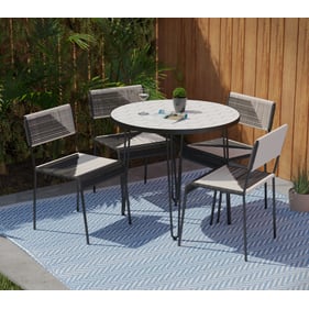 Southern Enterprises Watkindale Black White 5pc Outdoor Dining Set