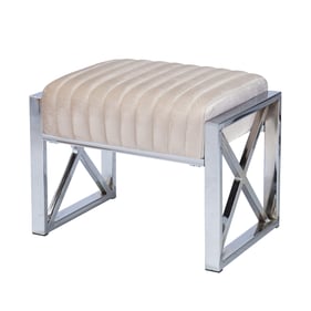 Southern Enterprises Ellison Beige Upholstered Ottoman