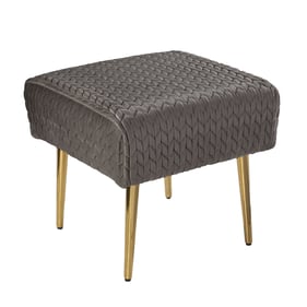 Southern Enterprises Medlana Gray Upholstered Ottoman