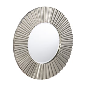 Southern Enterprises Hessmer Silver Round Decorative Mirror