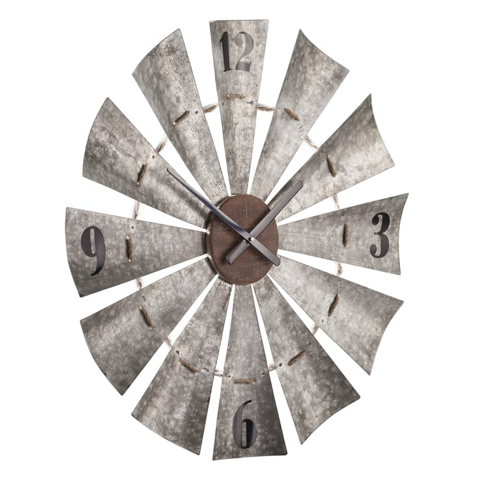 Southern Enterprises Brevan Gray Oversized Decorative Windmill Wall Clock SNENT-WS6526