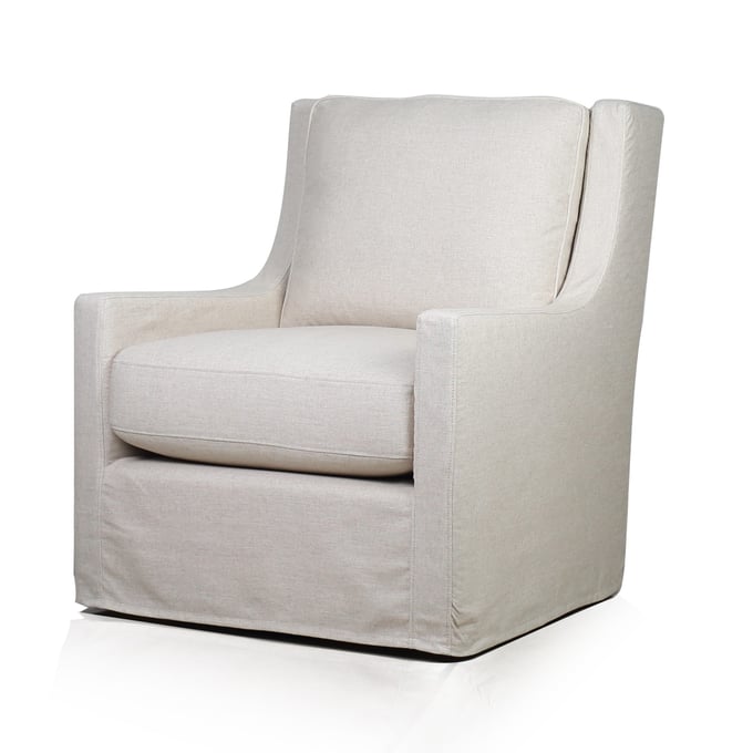 Spectra Home Myles Windfield Natural Slipcovered Swivel Glider Chair SPH-Myles-SLPCVR-SWLGLDRCH-WN