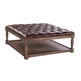 Spectra Home Thomas Valencia Dark Brown Square Ottoman