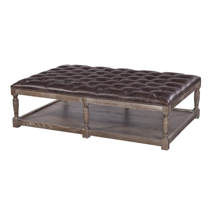 Spectra Home Thomas Valencia Dark Brown Rectangle Ottoman SPH-Thomas-Rect-Ottoman-VDB