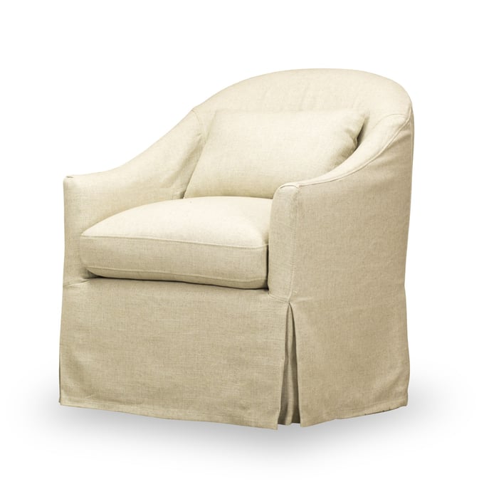 Spectra Home Becky Tribecca Natural Slipcovered Swivel Chair SPH-Becky-SLPCVR-SWLCH-TN