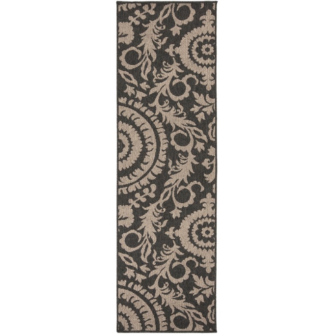 Alfresco ALF-9630 Black and Camel Outdoor Area Rug