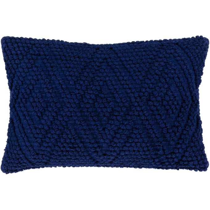 Raw Edge Navy Blue Throw Pillow Cover