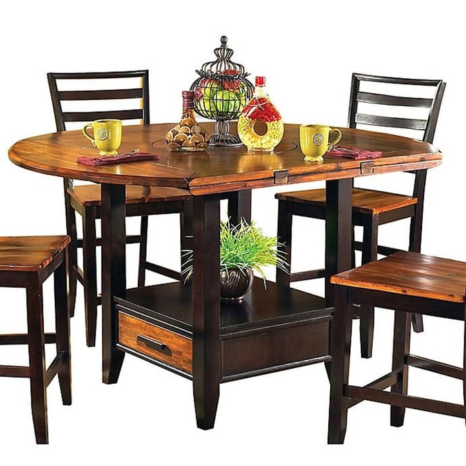 Steve Silver Abaco Cherry Counter Table with Lazy Susan SSF-AB200PTPB