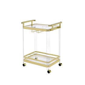 Steve Silver Aerin Gold Chrome Server Cart