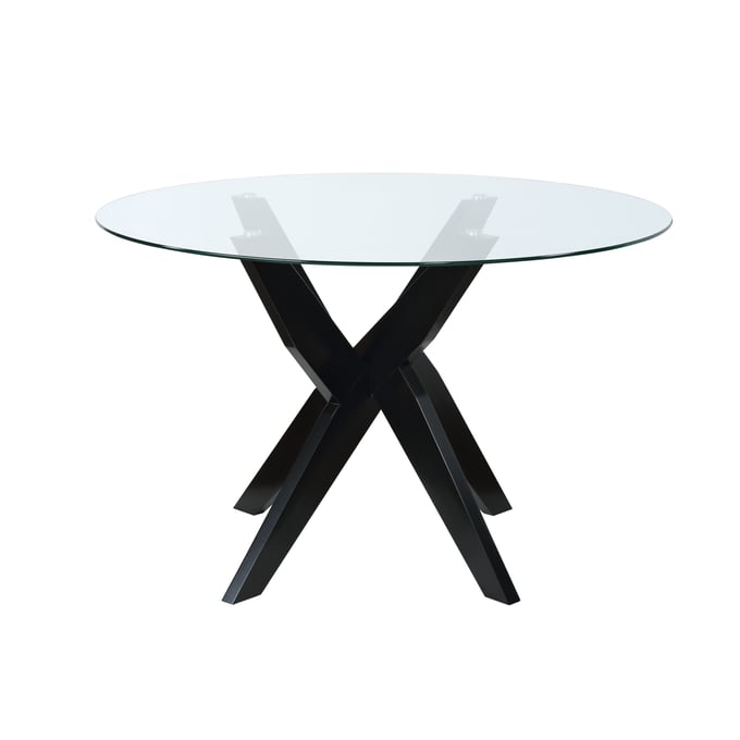 Steve Silver Amalie Black Round Dining Table SSF-AL4848TTTBB