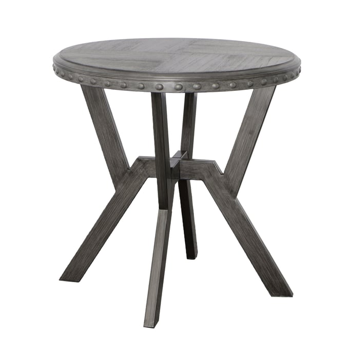 Steve Silver Alamo Gray Round End Table SSF-AL700E