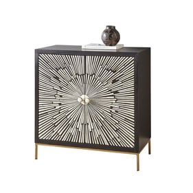 Steve Silver Amika Black White 2 Door Sunburst Boneinlay Sideboard