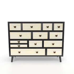 Steve Silver Papillon Black 13 Drawers Sideboard